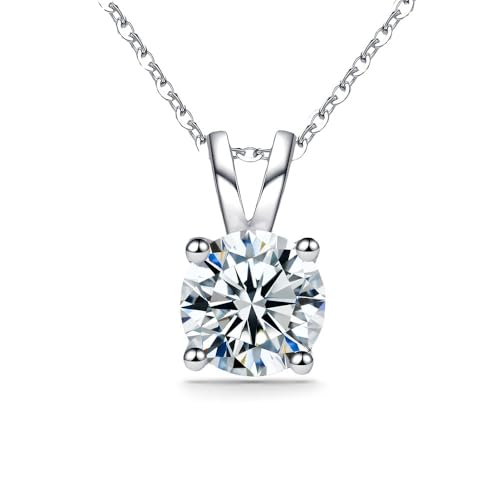 Pendentif en moissanite alternative durable au diamant en argent sterling
