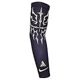 Nike Dri-Fit Sleeve J Morant Arm Sleeve Kompressionsärmel Basketball Training Sport Armling atmungsaktiv, Purple Dynasty/Volt Tint, L/XL