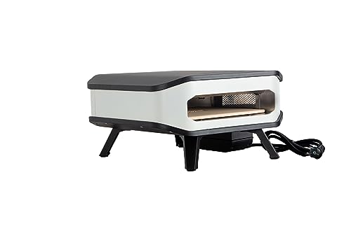 Miniatura 4 de Cozze® Horno para pizza eléctrico de 13" con tapa frontal | 2200W | Control digital de temperatura | Piedra para pizza 34x34 cm | Exterior IPX4 | Blanco y negro