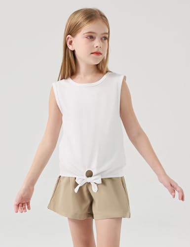 Girls Crop Tops Summer Tie Knot T Shirt Short Sleeve Shirts Tee Tank Top Size 5-14 Years3