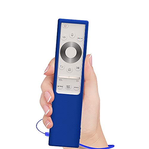 Image of Oboe Silicone Protective Case for Samsung BN59-01311 Smart TV Remote - Shockproof Anti-Slip Battery Cover for QLED TV Remote - Anti-Lost with Loop (Blue)