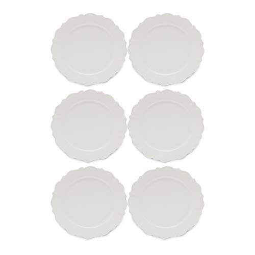 Cj 6 Pc Prato de Jantar de Porcelana Fancy Rojemac Branco
