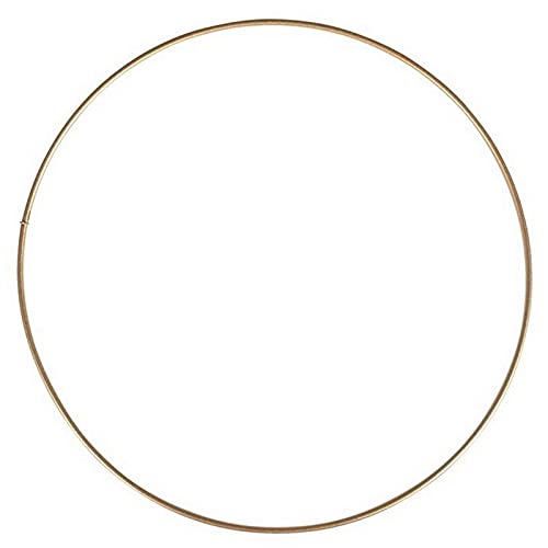 Lealoo Grand Cercle métallique doré Ancien, diam. 70 cm pour Abat-Jour, Anneau epoxy Or Attrape rêves