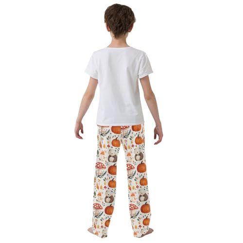 Pajama Pants Woodland Animals Autumn Fruits PJ Bottoms Sleepwear Lounge Sleep Pant with Pockets3