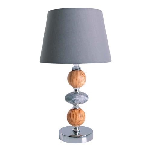 Näve Tischleuchte Beistelllampe Nachttischlampe Schlafzimmerleuchte Grau H 36 cm