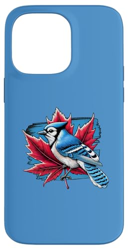 A Blue Jay On A Maple Leaf �r���e�[�W ���g�� �O���t�B�b�N �X�}�z�P�[�X iPhone 14 Pro Max �p