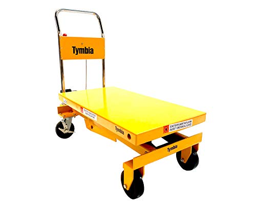 Mesa Elevadora de Tijera Manual. Capacidad 500kg a 1000mm de elevación, Dimensiones de la Base 1000x510mm. Muy Robusta y con Ruedas
