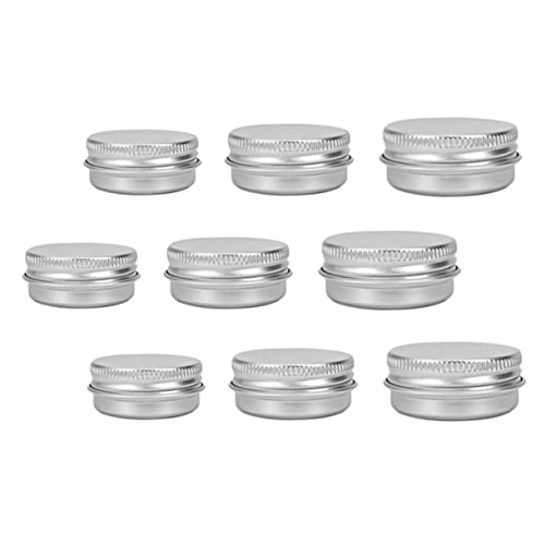iplusmile 9Piezas Recipientes de Crema de Aluminio para Maquillaje y Cosméticos Ligeras y Portátiles con Tapa Roscada para Almacenamiento