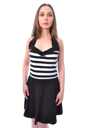 Rockabella South Dress Frauen Kurzes Kleid schwarz/weiß M