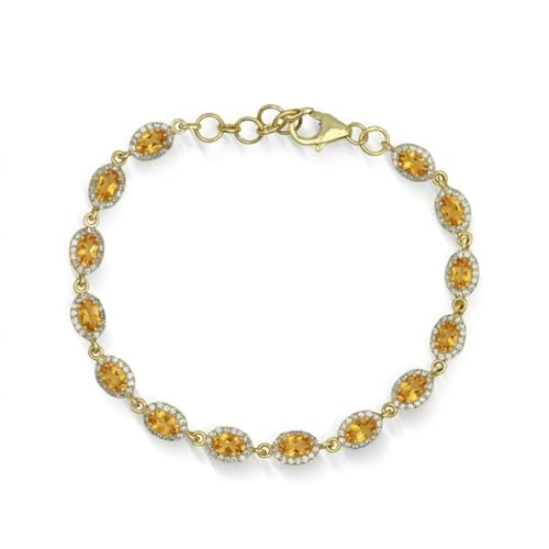 Bracelet rivière citrine argent or jaune : résout le ternissement, fermoir mousqueton sûr