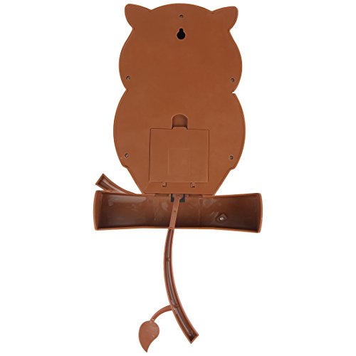 Lily's Home Pendulum Owl Clock With Revolving Eyes And Swinging Branch, Battery Powered And Wall Mountable, Wonderful And Whimsical Addition To Themed Bedroom Décor, Brown (15 Inches) #TOP3