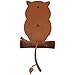 Lily's Home Pendulum Owl Clock with Revolving Eyes and Swinging Branch, Battery Powered and Wall Mountable, Wonderful and Whimsical Addition to Themed Bedroom Décor, Brown (15 Inches)