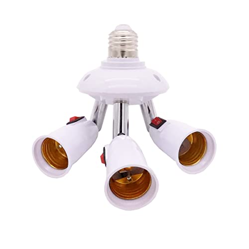 Clwhj-360 Degrees Adjustable-3 In 1 E26/E27 Splitter Socket Adapter. E26/E27 Standard Led Bulbs 360 Degrees Adjustable 180 Degree Bendable Max Watt 180W (3 In1 With Switch) #TOP1
