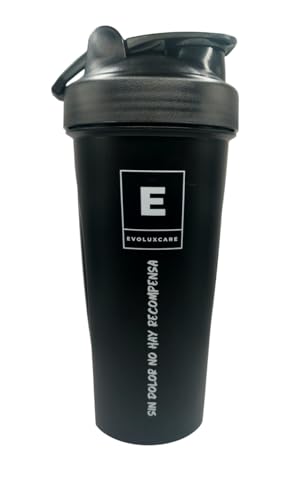 EVOLUXCARE Botella mezcladora de 600 ml, color negro, con bola mezclada, batidos de proteínas suaves, mezclas de proteínas, batido para llevar, batidos de proteínas sin grumos EVOLUXCARE Botella mezcladora de 600 ml, color negro, con bola mezclada, batidos de proteínas suaves, mezclas de proteínas, batido para llevar, batidos de proteínas sin grumos