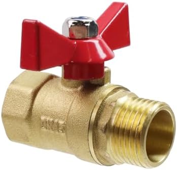 T Tulead Brass 1/2" NPT Male to Female Ball Valve