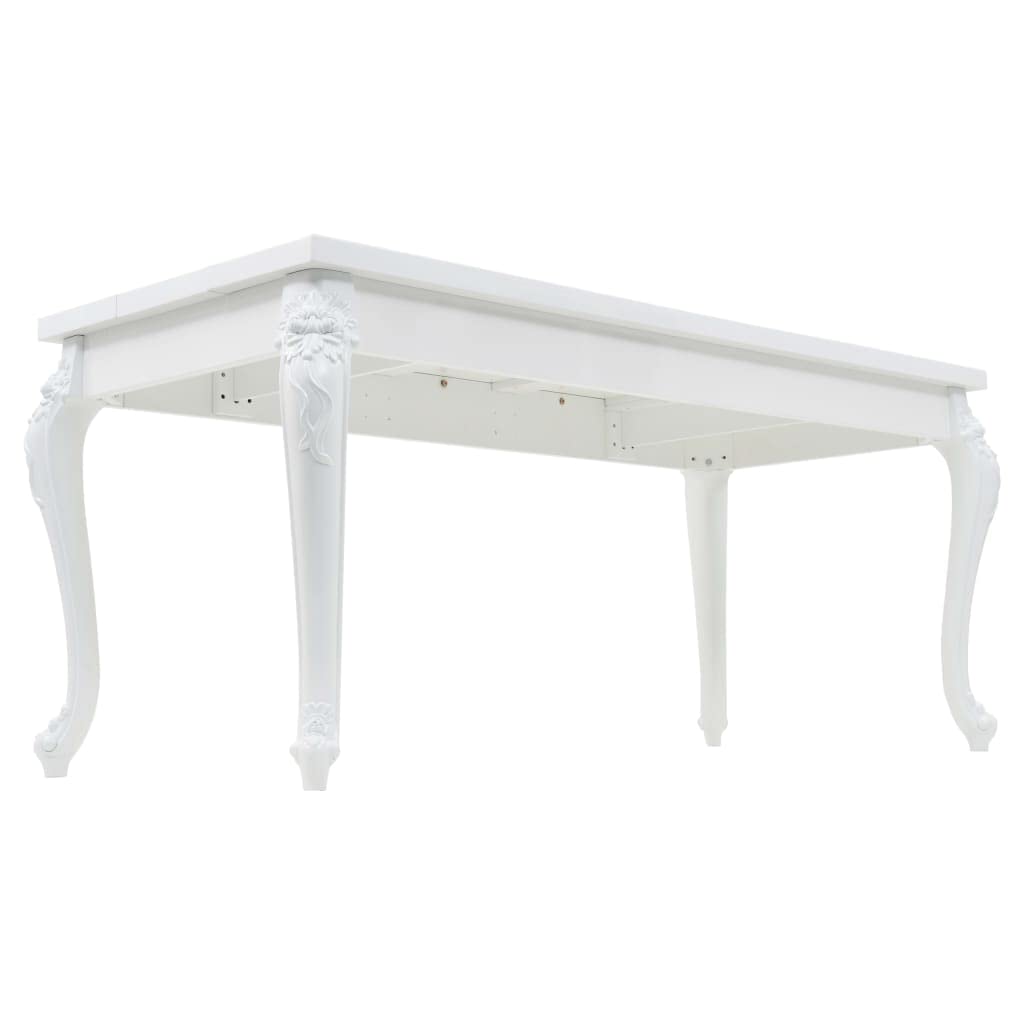 Stół do jadalni 179 x 89 x 81 cm, wysoki połysk, biały, blat z płyty MDF, nogi z tworzywa sztucznego, stabilny stół do jadalni, łatwy do czyszczenia, nowoczesny mały stół do jadalni do