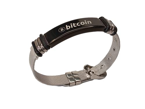 Bitcoin Pulsera Modelo All Time High, para Hombre, Acero Inoxidable Malla Cover