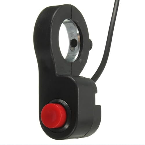 Interrupteur klaxon moto 22mm avec bouton rouge universel pour ATV et Dirt Bike