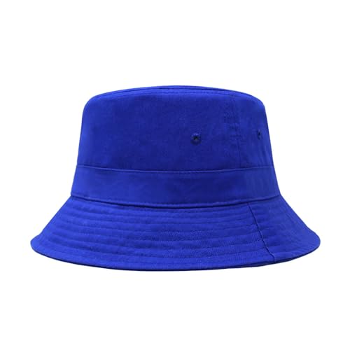 Hot Summer Bucket Hat - Trendy Cotton Sun Hat for Beach Golf Fishing - Fun Outdoor Vacation Boonie for Men and Women (Royal)