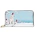 Produktbild JHGFG Mode Handtasche Reißverschluss Brieftasche Digitales Gemälde DREI Eisbären tragen Telefon Kupplung Geldbörse Abendkupplung Blockieren Leder Brieftasche Multi Card Organizer