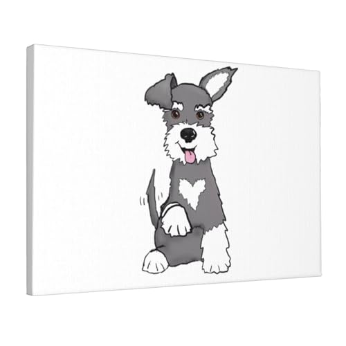 Impression murale Schnauzer Kururi poster toile sans cadre decoration maison salon 45x30