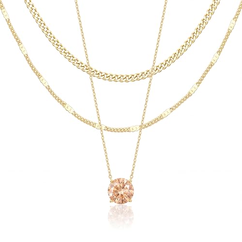 WomenGifts ���C���[�h�S�[���h�l�b�N���X �����p 14K�S�[���h�X�^�[�����O�V���o�[���b�L ��i�ȃy���_���g�l�b�N���X �L���[�r�b�N�W���R�j�A�T�[�N�� �`�����L�[�X�^�b�J�L���[�o�`�F�[���`���[�J�[ �g�����f�B�ȃp�[�\�i���C�Y�a���΃W���G���[�M�t�g