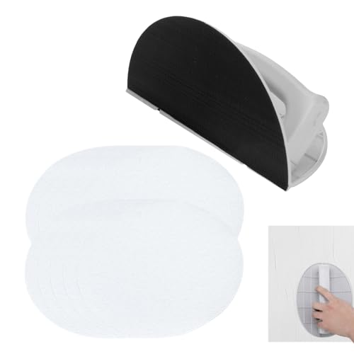 Multifunktionales halbkreisförmiges Winkelschleifenschleifwerkzeug, selbstklebende Handheld Mikro Detail Schleifer Kit+ mit 10 Sandpapier, Polierschleifen für Wand, Ecke