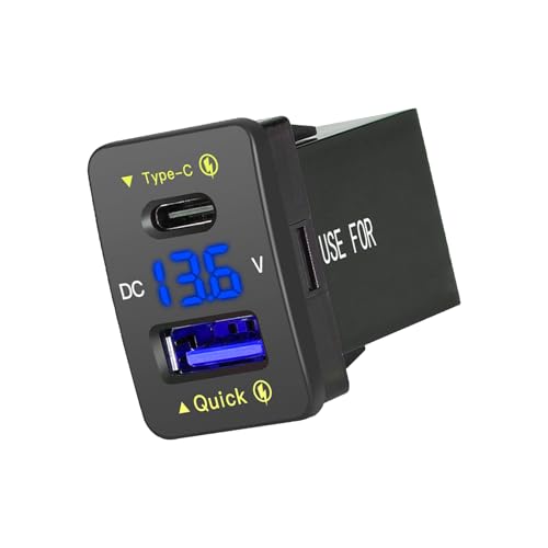 Cargador de coche para evitar averías de batería con voltímetro USB tipo C 2009-2019