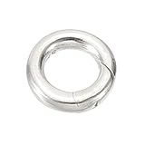 PATIKIL 10mm Spring Round Circle Clip Pendant Clasp, Spring Ring Buckle Necklace Clasps and Closures Charm Clasp Necklace Bracelet Extender Connector for Jewelry Making, Silver
