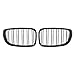 GXSC Parrilla Delantera De Riñón De Doble Listón Negro Brillante para Coche De 2 Uds. para BMW E81 E87 E82 E88 120I 128I 130I 135I 2007-2011 Rejilla De Parachoques