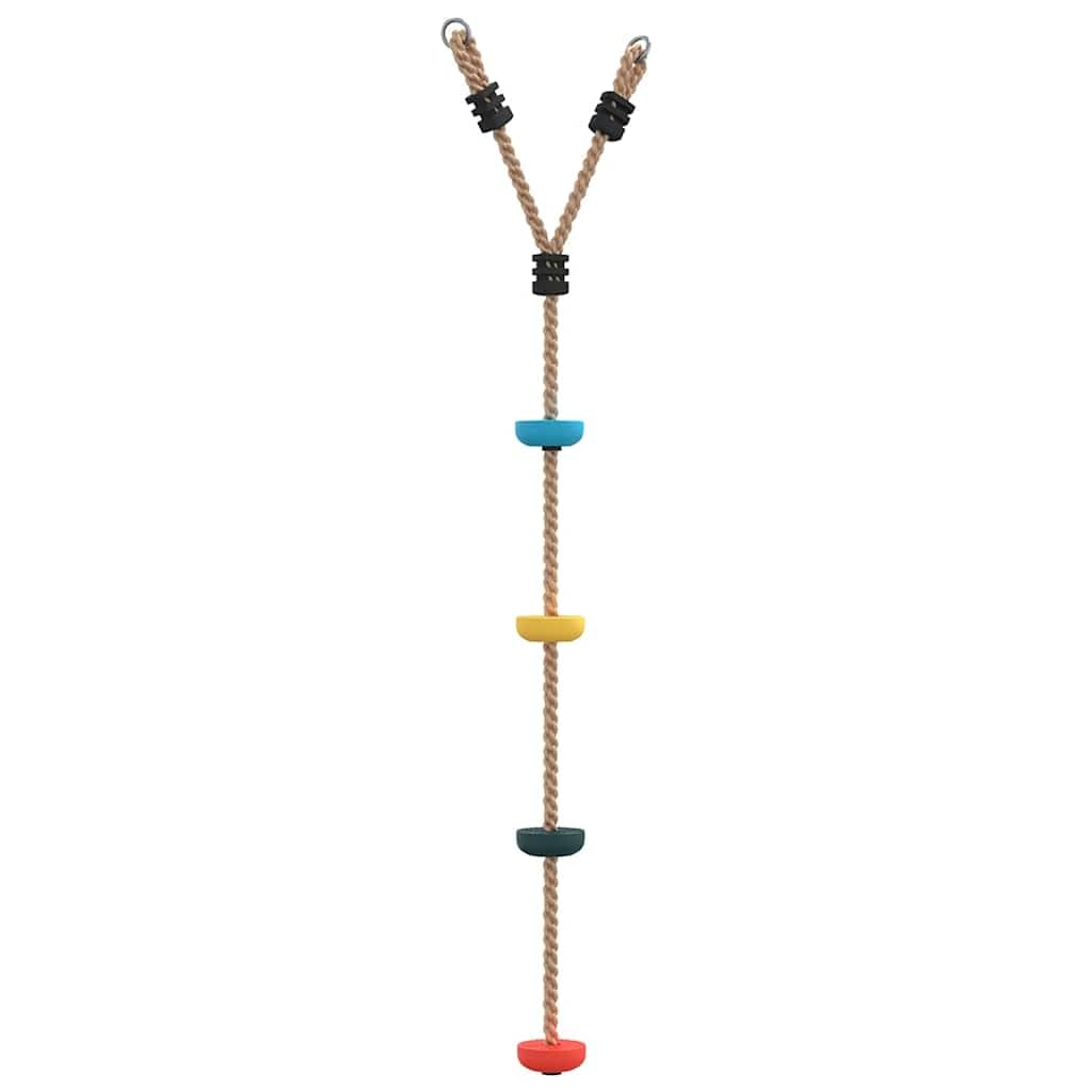 Huśtawka talerzowa z liną wspinaczkową, wielokolorowy materiał PE, wysokość całkowita 140 cm, 4 stopnie, nośność 50 kg, akcesoria do wieży zabaw, huśtawek, ściany wspinaczkowej, ogrodu i