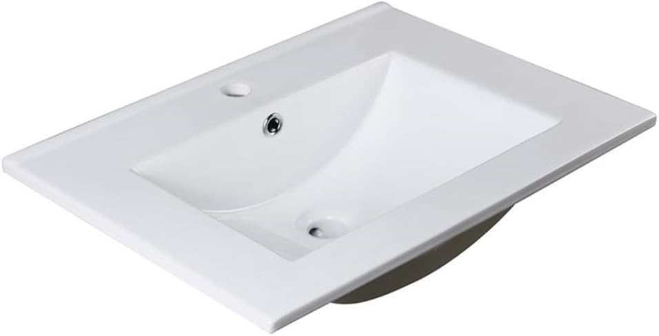 Fresca Allier 24 in. Drop-in Ceramic Bathroom Sink in White with Integrated Bowl FVS8125WH
