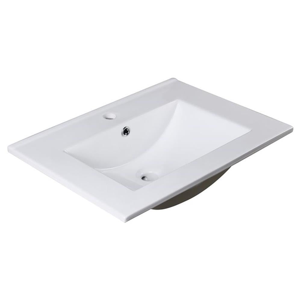 Lavabo intégrée Fresca Fvs8125wh blanc 61 cm avec plan de travail pour salle de bain