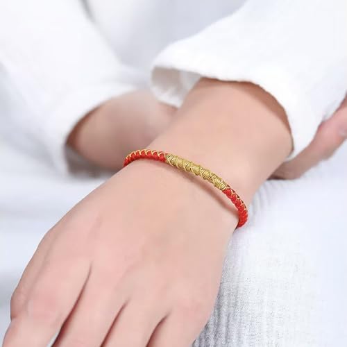 Pulsera de cuerda tibetana ajustable roja unisex miniatura 6
