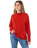 Coline - Pull Ample uni Femme col cheminée Manches Longues - Couleur : Rouille - Taille : S/M