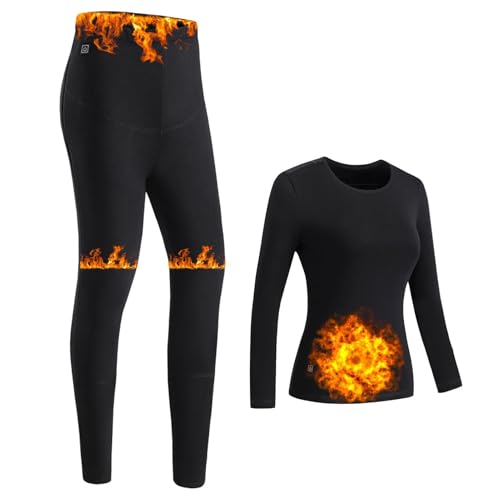 Combinaison de sous-vêtements thermiques chauffants | Haut chauffant électrique en polaire à 3...