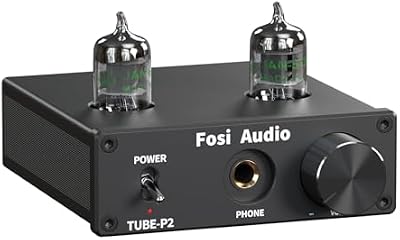 Fosi Audio P2 Amplificador de Auriculares de Tubo Preamplificador de Tubo de Vacío Mini Audio Estéreo de Alta Fidelidad con Protección de Salida de Bajo Ruido de Fondo para Auriculares