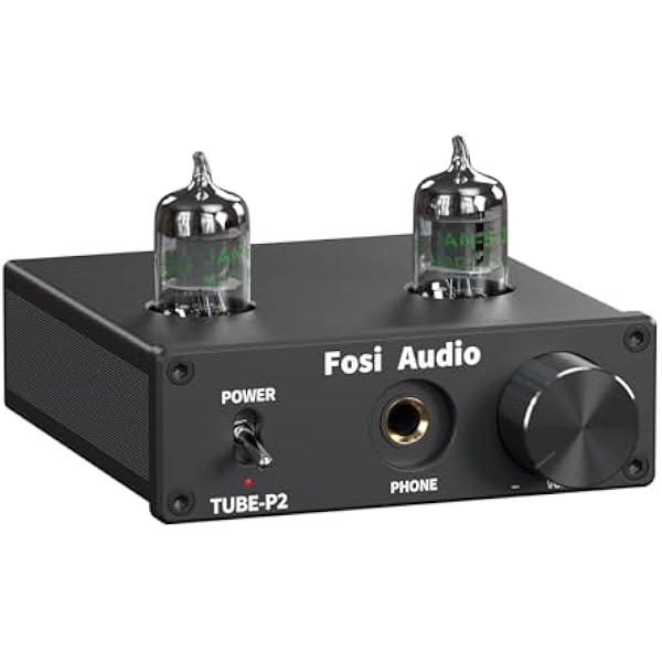 Fosi Audio P2 Wzmacniacz słuchawkowy Przedwzmacniacz z rurką próżniową Mini stereo Hi-Fi z ochroną wyjścia niskiego hałasu z uziemienia do słuchawek