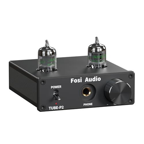 Fosi Audio P2 Röhren Kopfhörerverstärker Vakuumschlauch Vorverstärker Mini Hi-Fi Stereo Audio mit niedrigem Erdgeräuschausgang Schutz für Kopfhörer