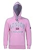 Itzu Men's London England Hoodie Sweatshirt Pullover Hood Top Cotton Union Jack (Baby Pink - Large) #2