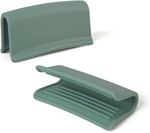Carrotez Silicone Pot Holders, Heat Resistant Pot Handle Covers for Kitchen, Accessories for Cast Iron or Ceramic Dutch Ovens, 1 Pair (2 pcs) - Soy Green