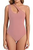 VEXELEA Women's Sexy Plunge One Shoulder Sleeveless V Backless Going Out Tank Bodysuits Tops
