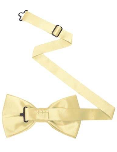 Image of JEMYGINS Solid Color Pre-tied Bow Tie Adjustable Bowtie for Men