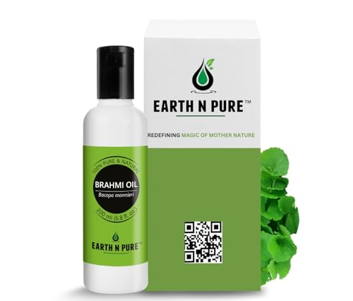 Image of Earth N Pure Brahmi Oil for Hair, Cold Pressed, Natural and Therapeutic Grade - 200 ML