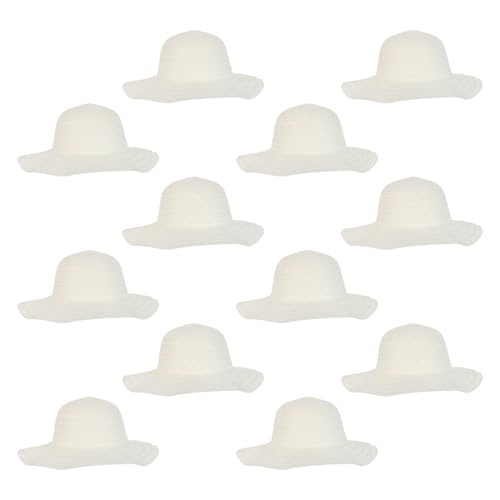 Chapeaux de paille tressée beige FOMIYES lot de 12 à large bord pour adulte