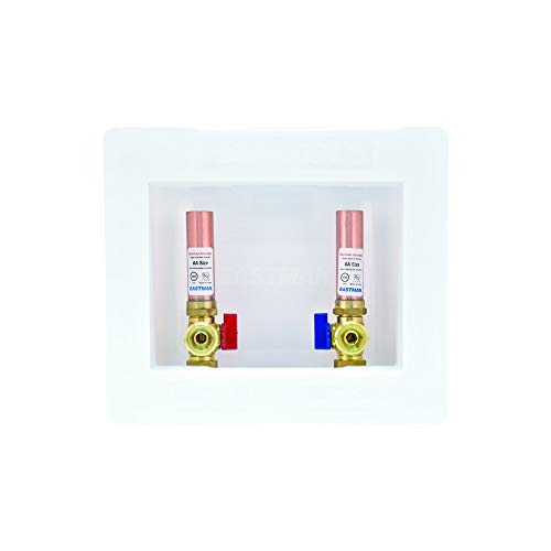 Image of Eastman 1 /2 Inch Crimp PEX Connection, White Center Drain Washing Machine Outlet Box with Hammer Arrestors, 60247