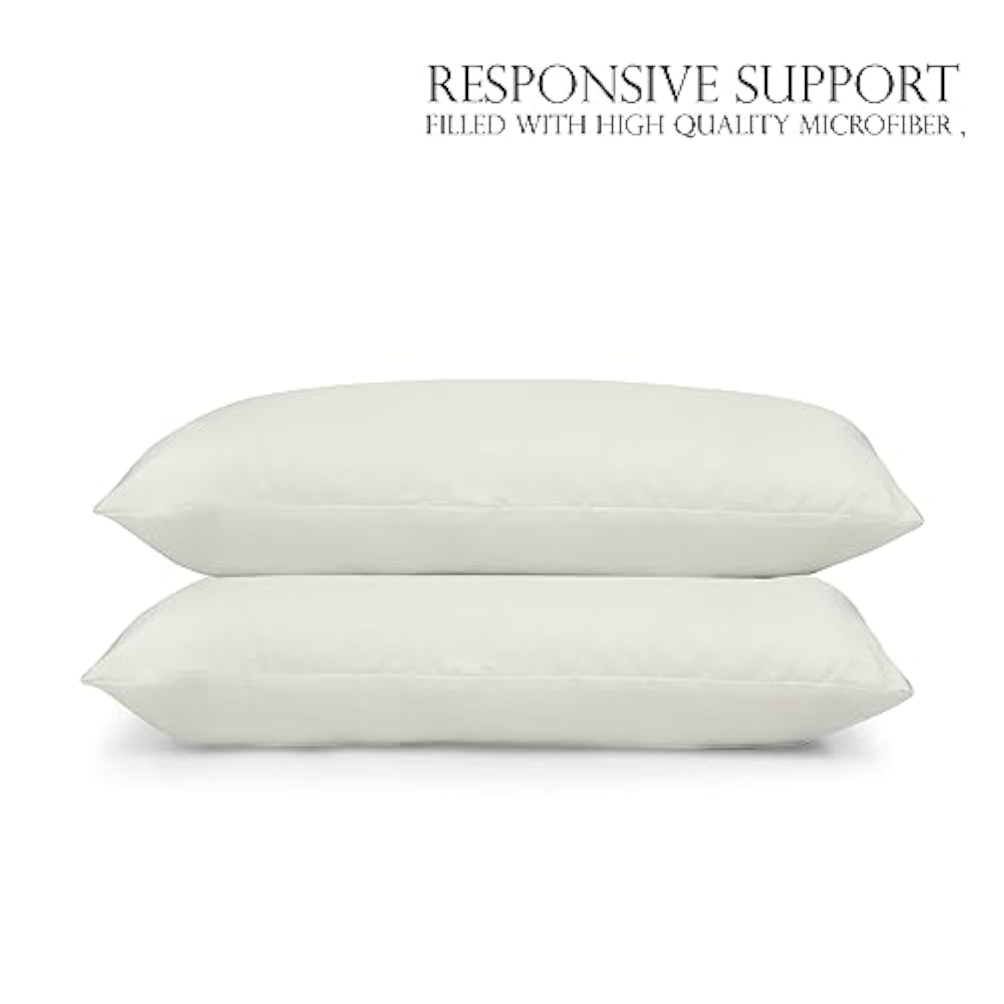 Microfiber Pillow Set of 2 for Sleeping, Ivory