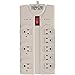 Tripp Lite 8 Outlet Surge Protector Power Strip, 8ft Cord Right Angle Plug, LIFETIME INSURANCE & $75K INSURANCE (TLP808) light gray