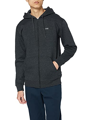  Vans Basic Zip Hoodie Cappuccio, Grigio (Black Heather Bhh), X-Small Uomo