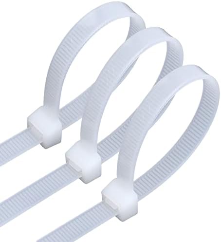 White zip ties 18 inch Long Cable ties wraps 60 pcs/Pack outdoor use Large plastic ties heavy duty with 120 Pounds tensile